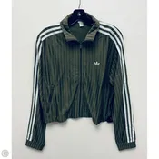 Athletic Jacket By Adidas In Striped Pattern, Size: M