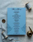 Blue Flat Custom Wedding Ceremony Program | Order of Ceremony Program | LGBTQ Wedding Ceremony Program WP-35