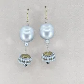 Big silver pearl statement earrings | sirlin hall jewelry