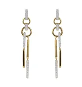 0.50 ctw Diamond Pavé Circle Dangle Earrings | 14K Yellow Gold | 52 Round Diamonds | Drop Design