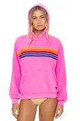 5 STRIPE RELAXED PULLOVER HOODIE