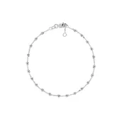 14K White Gold Bead Station Chain Bracelet