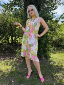Y2K Pop of Paisley Silk Midi Dress