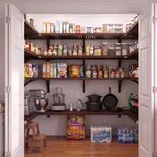 4-Shelf Standard Full U-Shaped Walk-In Kitchen Pantry Kit (Fits 5 ft. x 6 ft. to 6 ft. x 7 ft.)