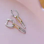 0.20 CT Diamond 14K Two-Tone Chain Link Earrings