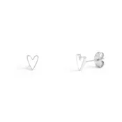 18K Gold PVD Stainless Steel White Heart Stud Earrings: Stainless