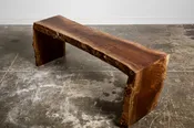 Live Edge Walnut Waterfall Bench