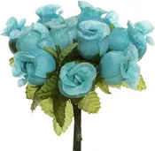 144 Miniature Poly Rose Silk Favor Flower Pick Wedding Shower - Aqua