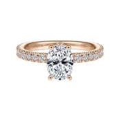14K Rose Gold Diamond Hidden Halo Semi-Mount Engagement Ring