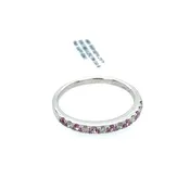 10kt White Gold Diamond & Pink Sapphire Ring