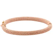 14k Rose Gold Beaded Mesh Hinged Bangle Bracelet 6.75" 20.5g ITALY