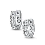 18k White Gold 0.50ctw Diamond Hoop Earrings