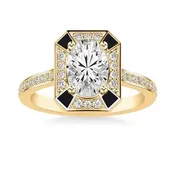 Contemporary Halo Diamond Engagement Ring — Sayegh Jewelers
