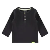 Babyface Baby Boy Long Sleeve Waffle Knit Top - Dark Grey