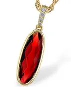 14K Gold Garnet Oval Pendant
