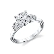 Iconelle Round Three Stone Engagement Ring – Verity