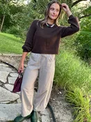 All About Comfort Elastic Barrel Pant- Chocolate