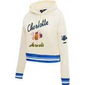 Pro Standard Charlotte Hornets Womens White Rib Hooded Sweatshirt