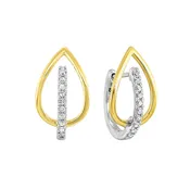 10Kt White Yellow Gold Diamond 1/8Ctw Earring