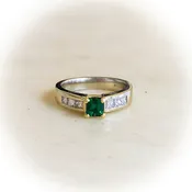 14k Two-Tone Tsavorite Garnet And Diamond Ring