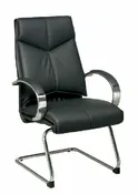 Deluxe Black Leather Guest Chair #8205