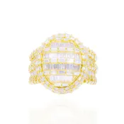 Baguette Diamond Oval Top Men's Ring