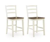 Brinfern – Barstool (Set of 2) – Brown / Antique White