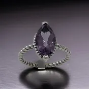 Amethyst Ring Sterling Silver Size 7