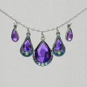 Firefly Carmel Elaborate Waterfall Necklace - Purple