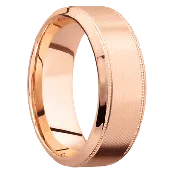 14K Rose Gold with Machine , Polish Finish
