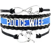 Beautiful Police Leather Charm Bracelet for Moms & Wives