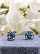 Alliah | 14k White Gold | Aquamarine | Earrings