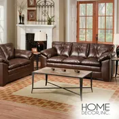 Brown Leather Sofa Set