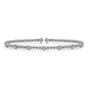 14K White Gold Bujukan Diamond Stations Bangle  BG4436-62W45JJ