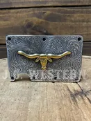 3D D250008836 Mens Long Horn Utility Wallet Gold And Silver