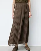 Anissa Kaki Pleated Maxi Skirt