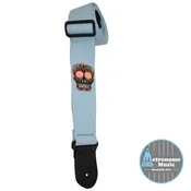 2" HENRY HELLER COTTON WITH EMBROIDERED INTRICATE SUGAR SKULL DESIGN