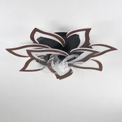 32" Flower Ceiling Fan With LED Dimmable Light, Low Profile Flush Mount Fan With Remote Control, 6 Speeds