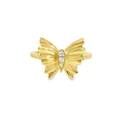 0.04 CTW Diamond 18K Yellow Gold Butterfly Ring