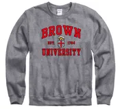 Brown University Men's Crew-Neck Sweatshirt-Charcoal