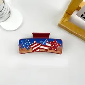 4“ Independence Day Us Patriotic Star Pattern Hair Clip