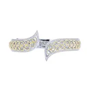14K Gold and Sterling Silver Diamond Bracelet