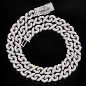 10mm Moissanite Infinity Link Chain – 925 Sterling Silver