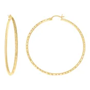 0kt Yellow Gold Womens Ultra Light Diamond-Cut 50 mm x 2 mm Round Tube