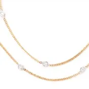 14K Two Tone Diamond By the Yard Necklace