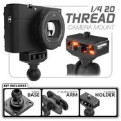 1/4"-20 Camera Holder | Fast AMPS Base | 2" DuraLock Arm