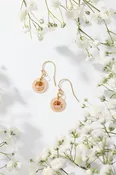 Beaded disc Earring #5627-G with rhodocrosite and hessonite — Michelle Pressler Jewelry