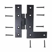 Black Offset HL Cabinet Hinge Wrought Iron Left Offset Hinge