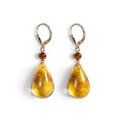 Amber Drop Earrings in 18k Gold