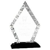 7 1/2" Diamond Accent Glass on Black Base